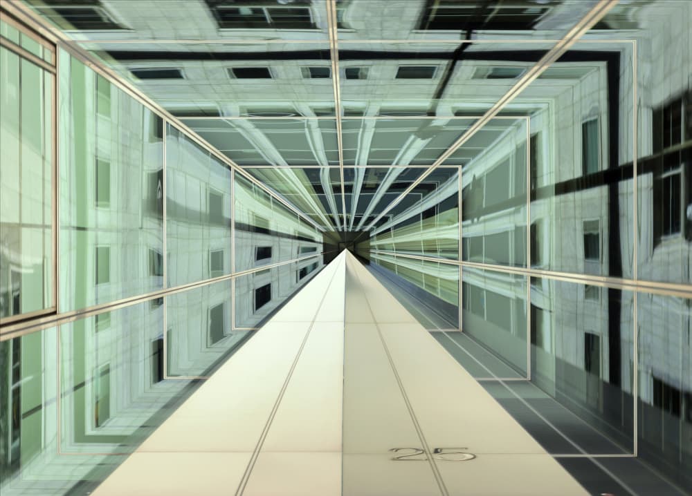Geometric Reflection Tunnel by Francesca Ferrari — canvas wall art