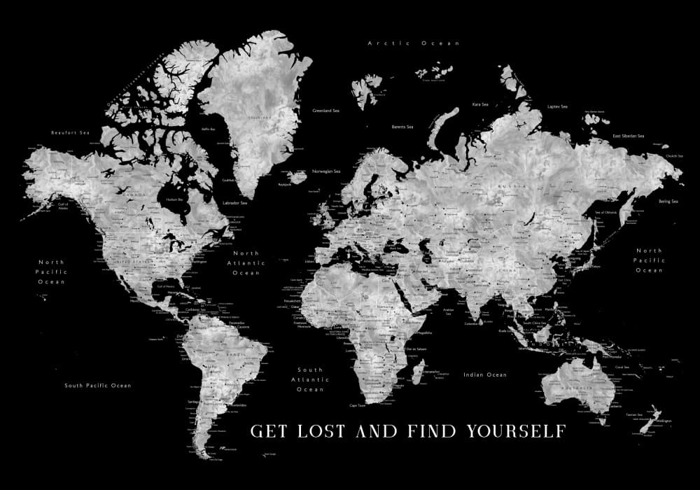 Global Adventure Map by Rosana Laiz Blursbyai — canvas wall art