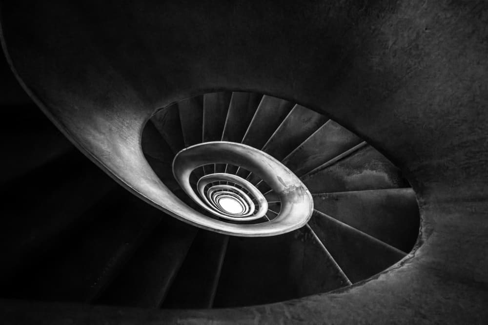 Abstract Spiral Staircase by Haruyo Sakamoto — canvas wall art