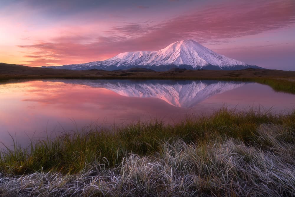 Vibrant Mountain Sunset by Alexandr Kukrinov — canvas wall art