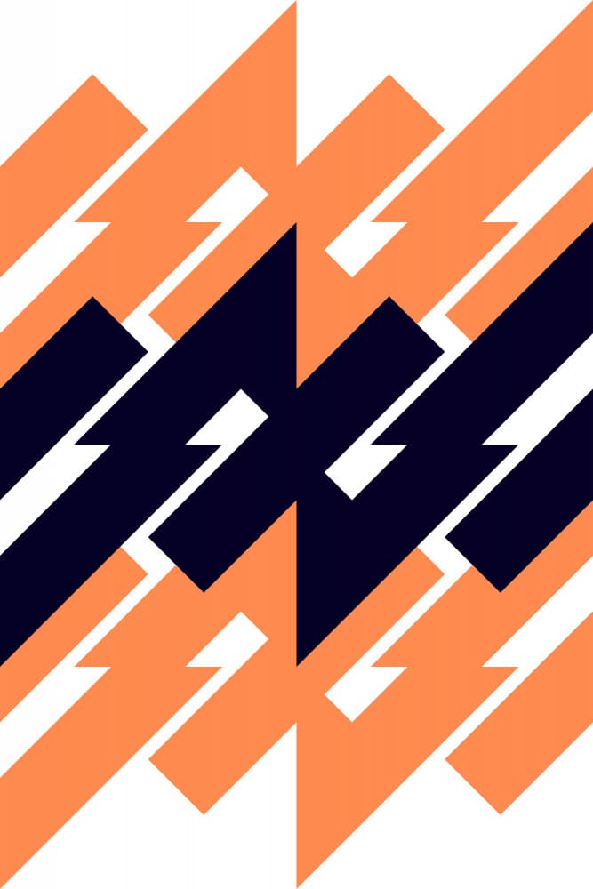 Orange Blue Interlock by Petr Strnad — canvas wall art