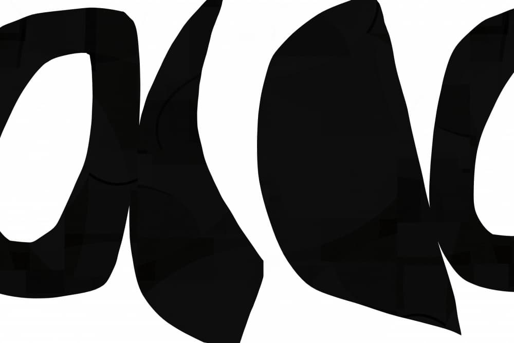 Abstract Black Curves by cartissi — canvas wall art