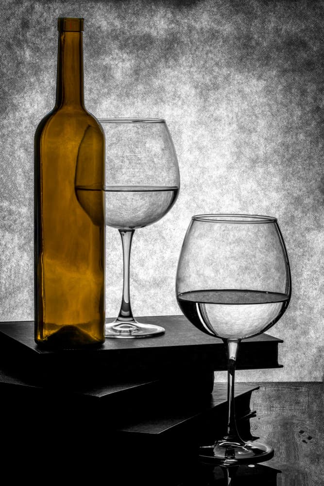 Golden Bottle Still Life by Brig Barkow — canvas wall art