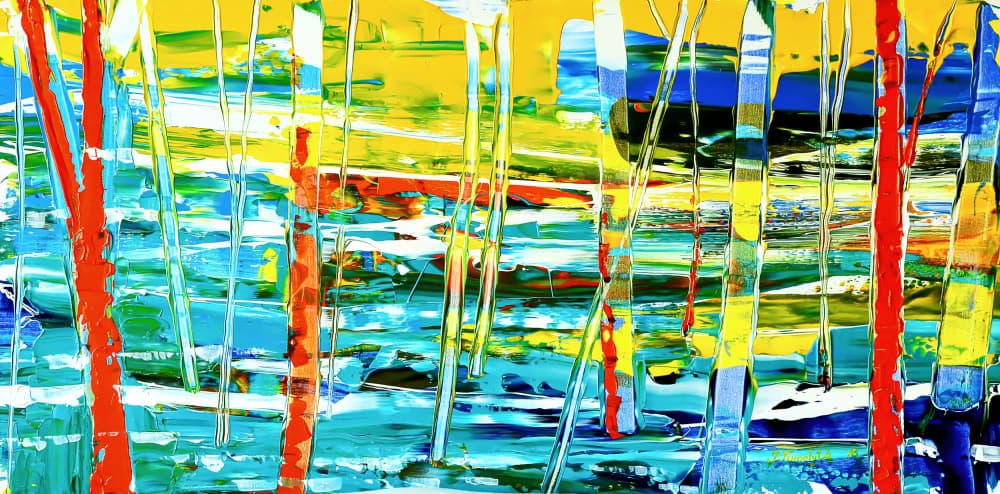 Vibrant Abstract Landscape by Julija Belickienė — canvas wall art