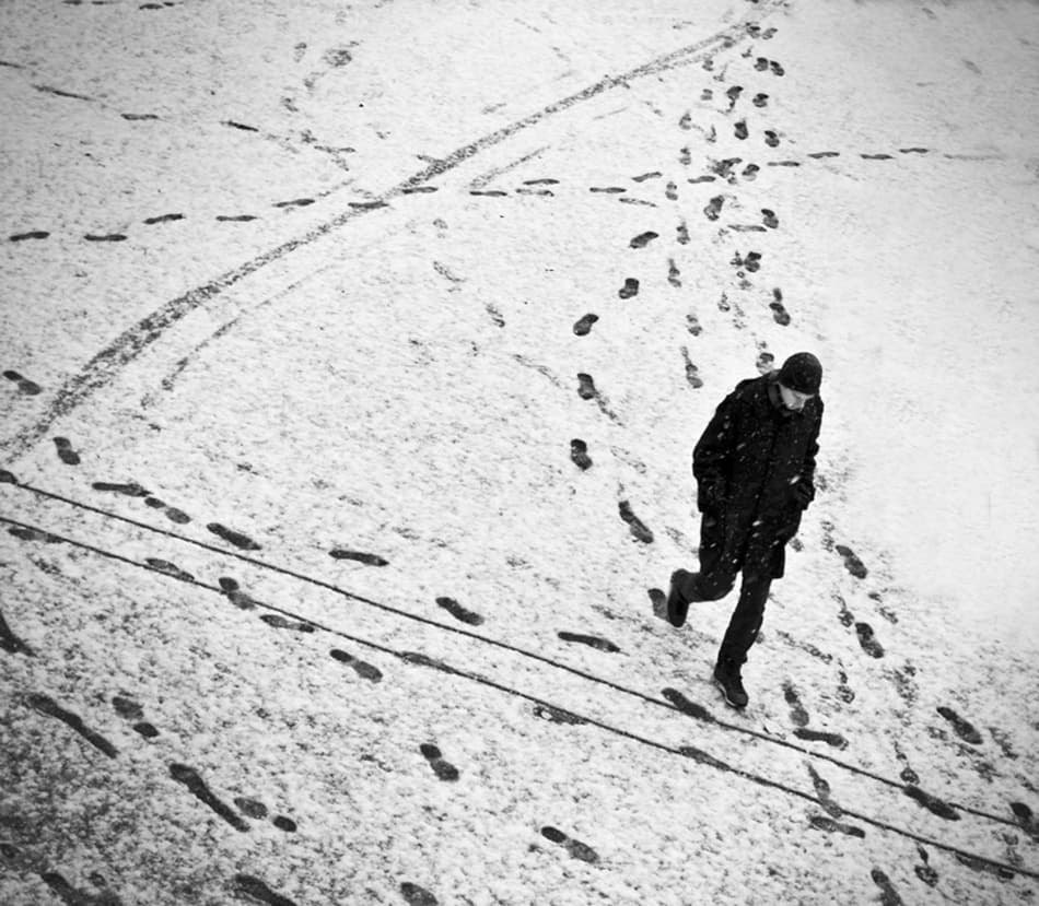 Solitary Winter Walk by Francesco Santini — canvas wall art