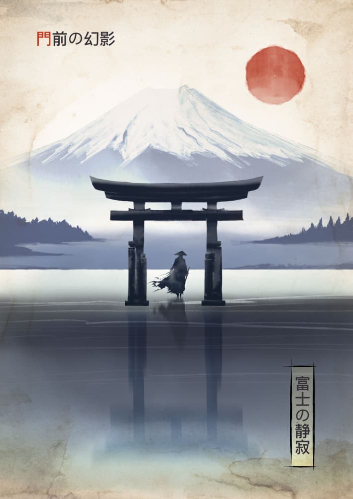 Mount Fuji Torii Reflection by Fadil Roze — canvas wall art