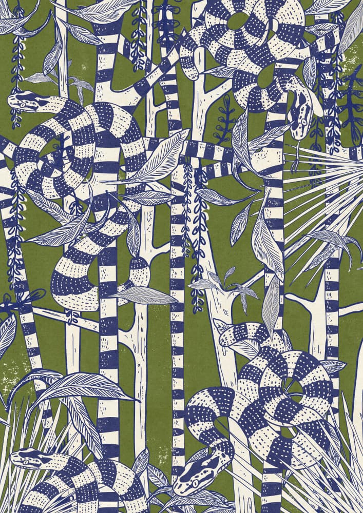 Jungle Snakes Pattern by Nicholas — canvas wall art