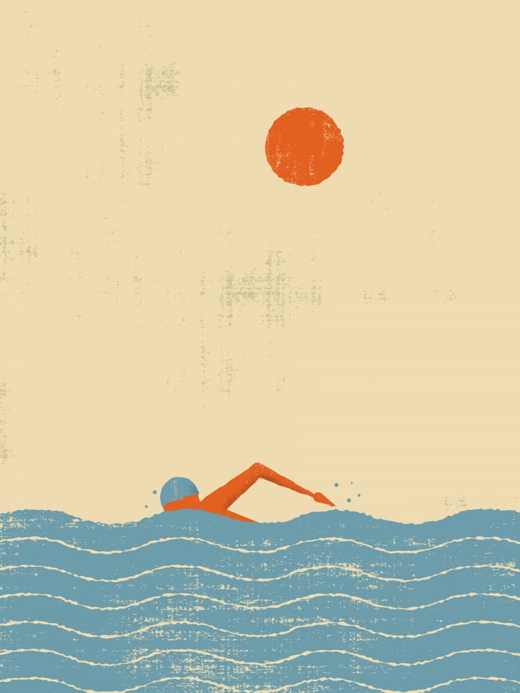 Summer Ocean Swim by The Creating Mind — canvas wall art