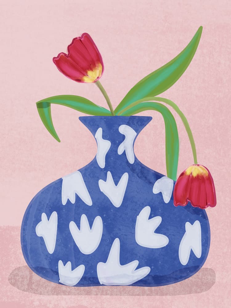 Tulpe in vase by Raissa Oltmanns — canvas wall art