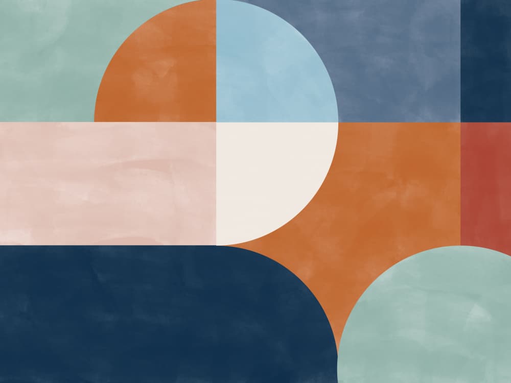 Geometric Color Blocks by Elena Ristova — canvas wall art