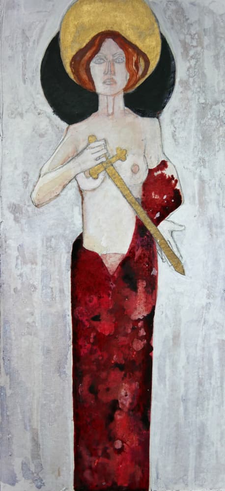 Goddess with Sword by Doris Schmitz — canvas wall art
