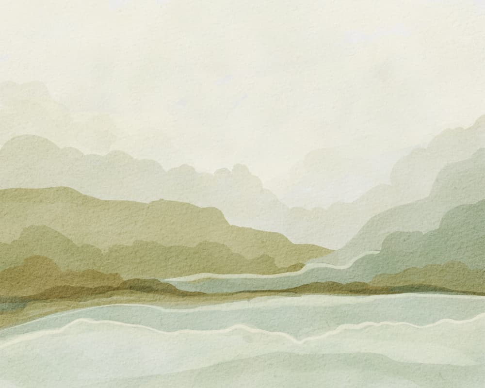 Watercolor Mountain Valley by Nikita Jariwala — canvas wall art