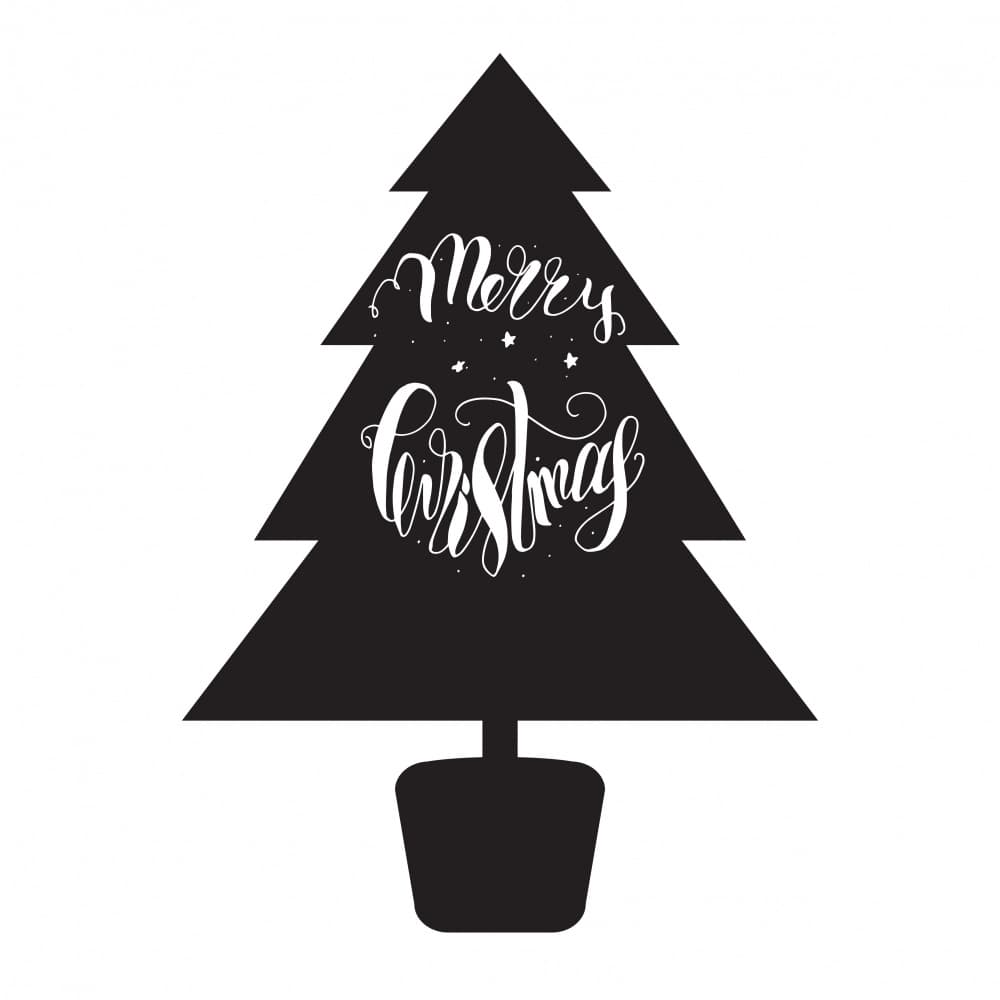Merry Christmas Tree Script by Marika Barsrsind — canvas wall art