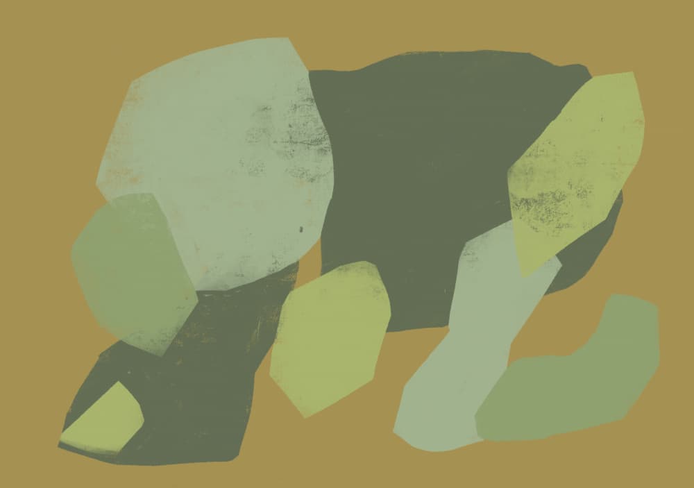 Green Organic Shapes by Sharyn Bursic — canvas wall art