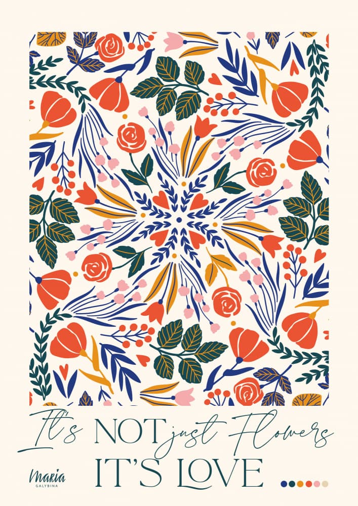 Vibrant Flower Mandala by Maria Galybina — canvas wall art