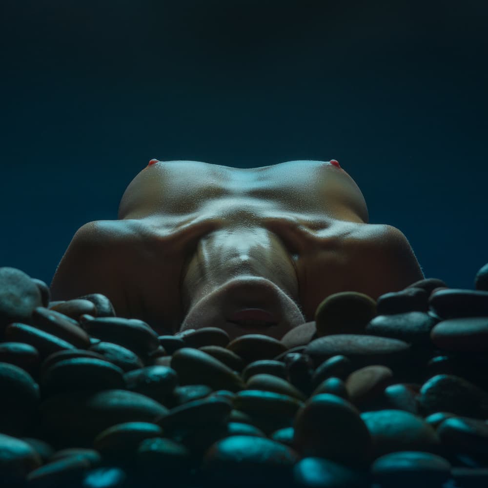 Serene Blue Nude by AURIMAS VALEVICIUS — canvas wall art