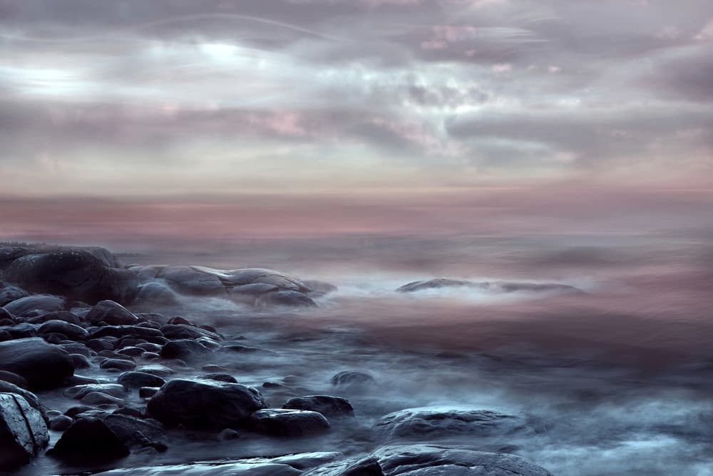 Moody Ocean Twilight by Christina Sillèn — canvas wall art