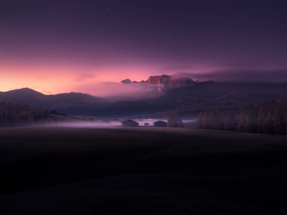 Misty Mountain Twilight by NingYun Ye — canvas wall art