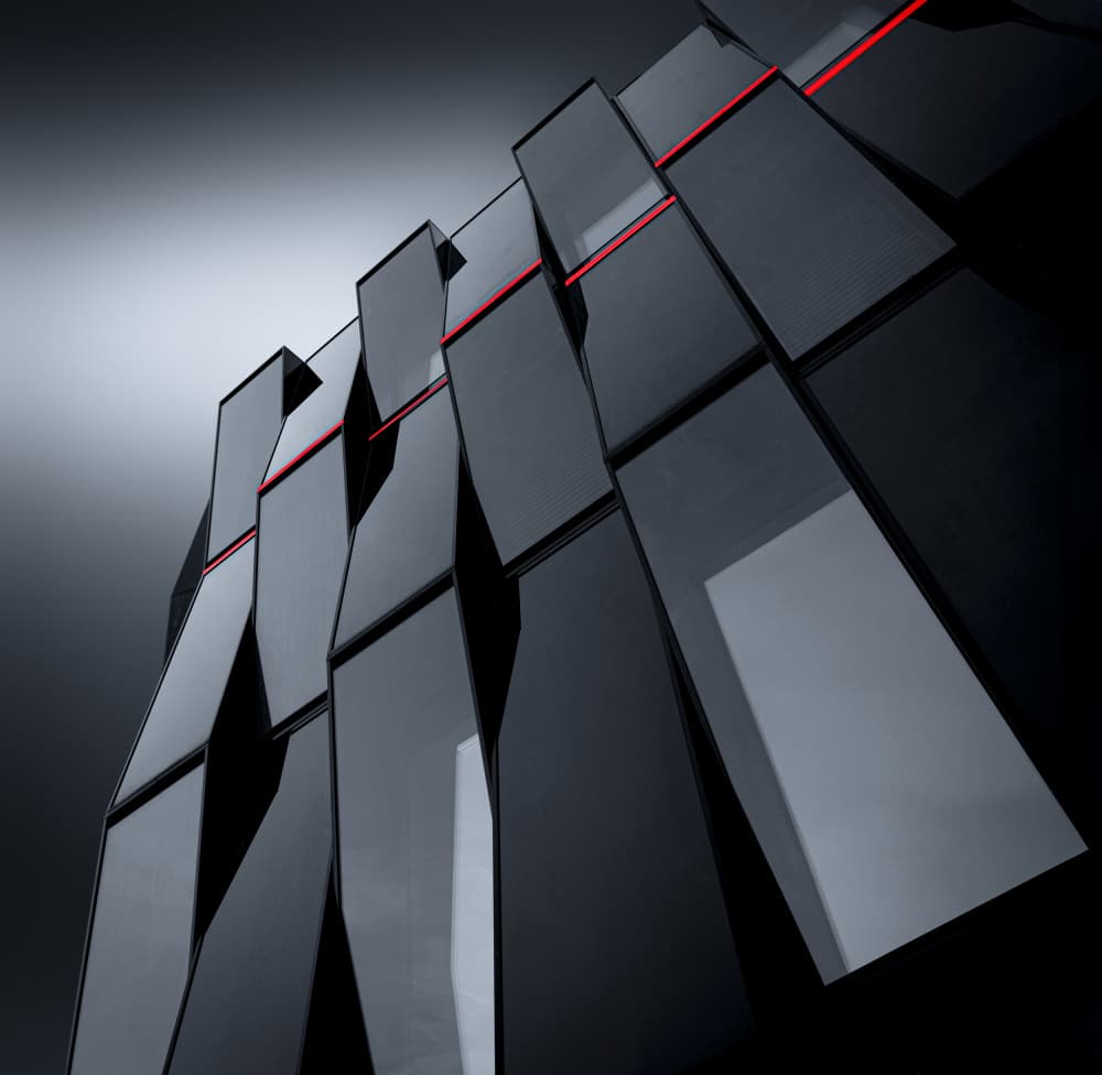Sleek Red Lines by Roland M Schwerdtfeger — canvas wall art