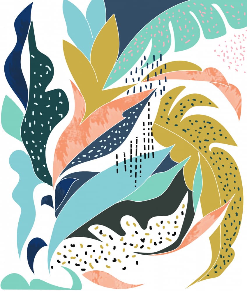 Vibrant Botanical Shapes by Uma Gokhale — canvas wall art