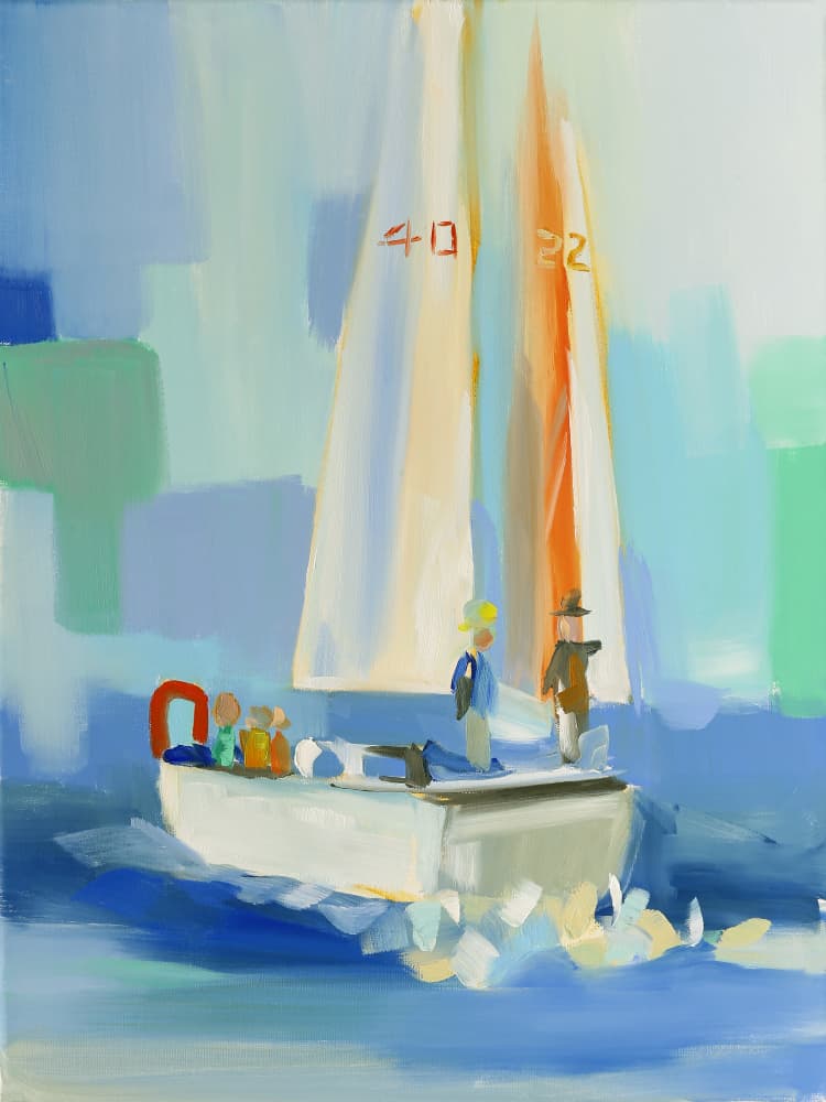 Sailboat by Jenny Westenhofer — canvas wall art