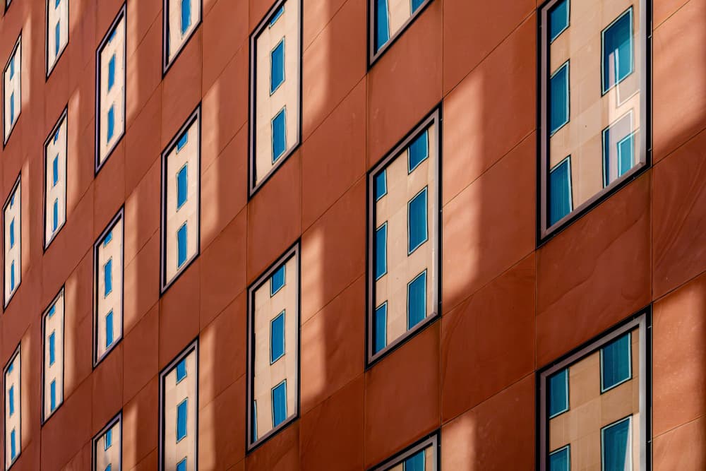 Geometric Building Shadows by Stephan Rückert — canvas wall art