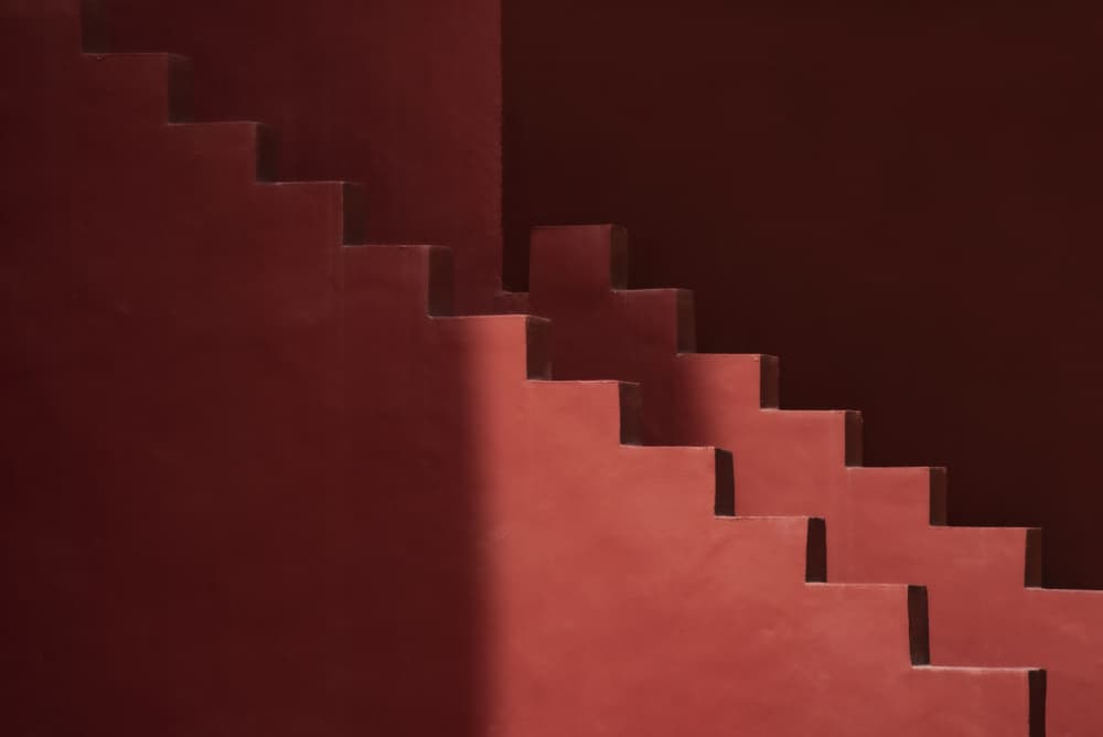 Geometric Red Steps by Linda Wride — canvas wall art