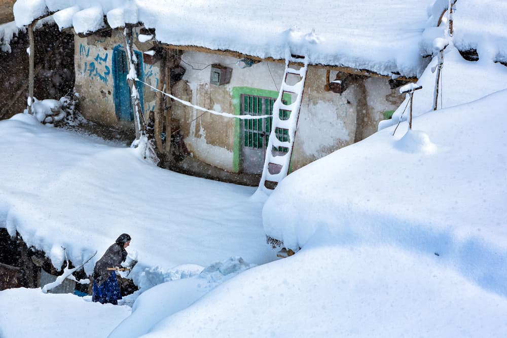 Winter Village Life by Mohammadreza Momeni — canvas wall art