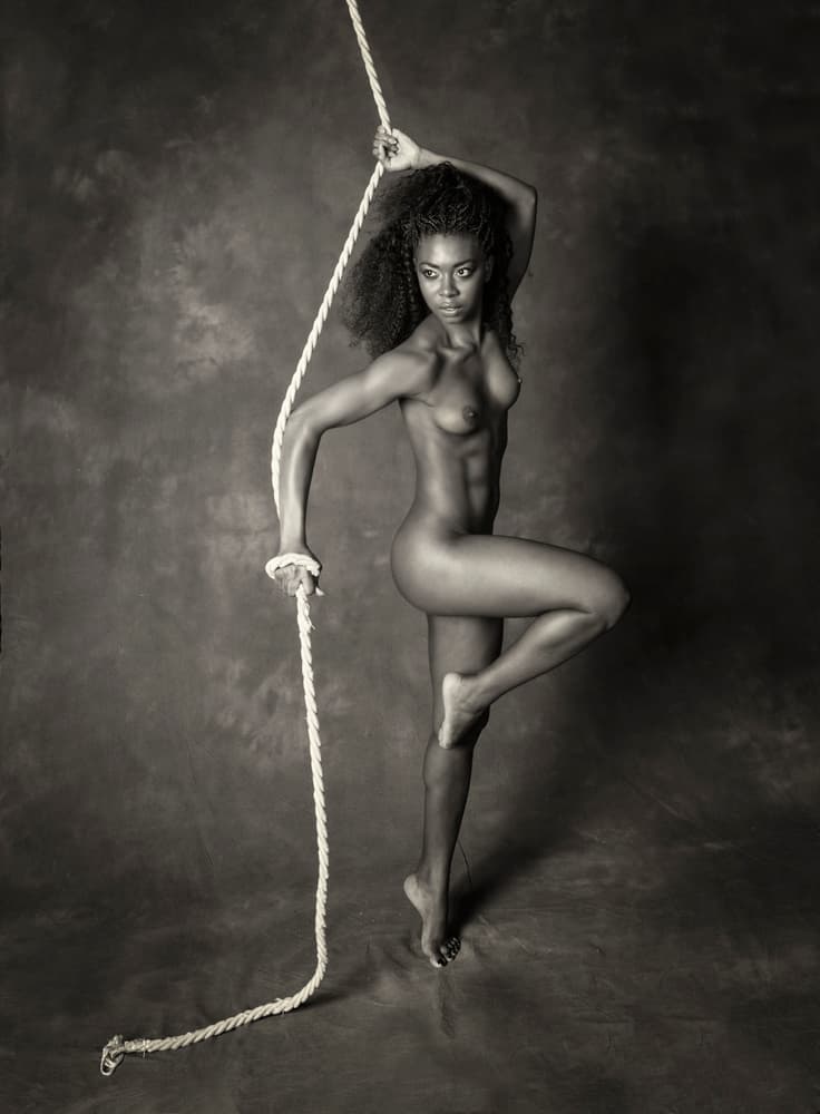 Nude Figure Rope Pose by Joan Blease — canvas wall art