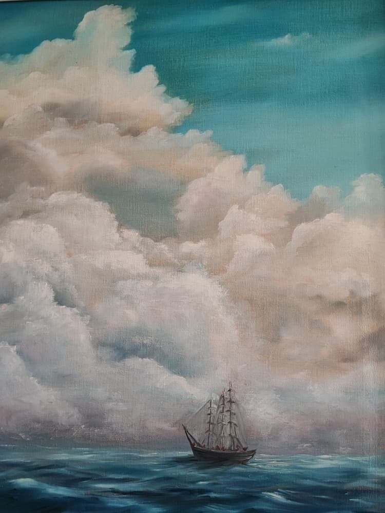 Tall Ship Ocean Voyage by Annette Armitage — canvas wall art