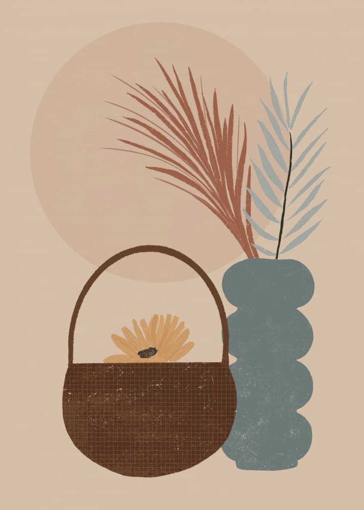 Boho Botanical Still Life by Katarzyna Gąsiorowska — canvas wall art