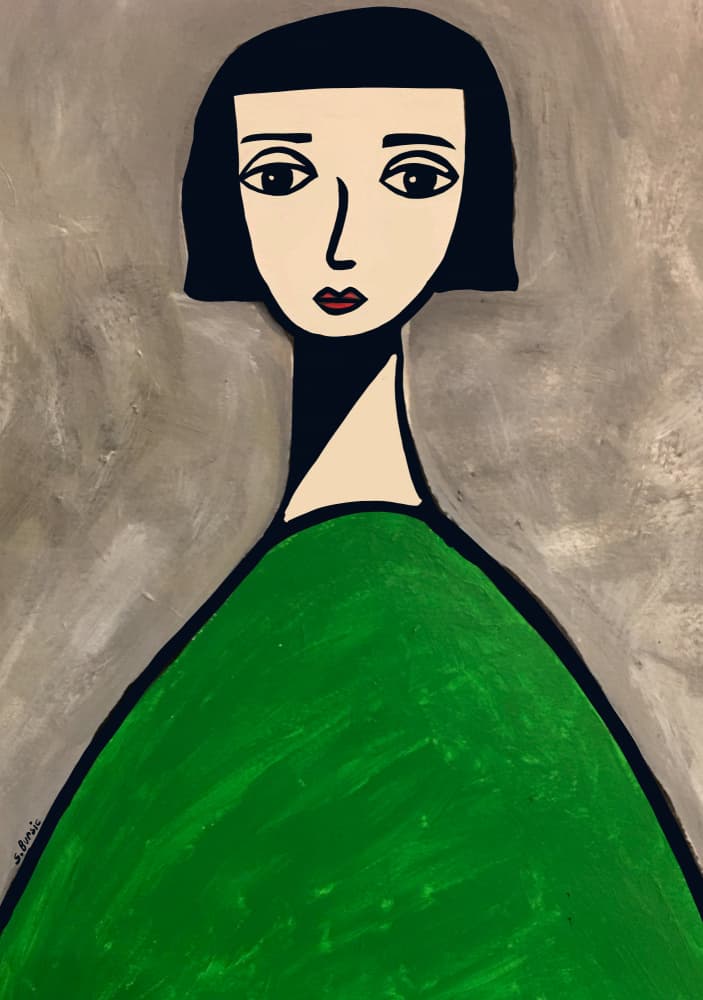 Modern Woman Portrait by Sharyn Bursic — canvas wall art