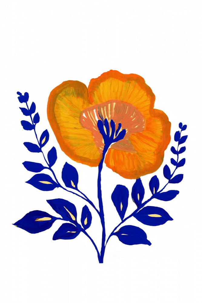Vibrant Folk Flower by cartissi — canvas wall art