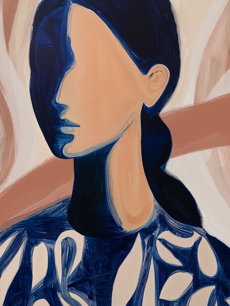 Elegant Blue Profile by Studio Palette — canvas wall art