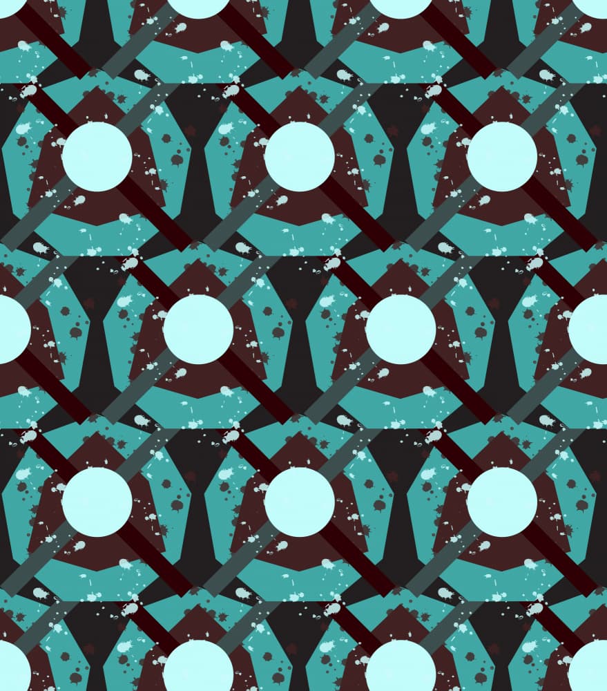 Teal Abstract Geometric Pattern by Marika Barsrsind — canvas wall art