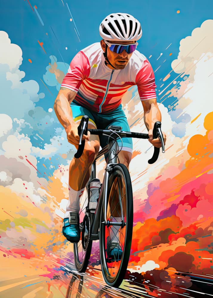 Vibrant Cycling Action by Justyna Jaszke — canvas wall art
