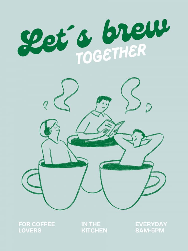 Cozy Coffee Moments by Ohkimiko — canvas wall art
