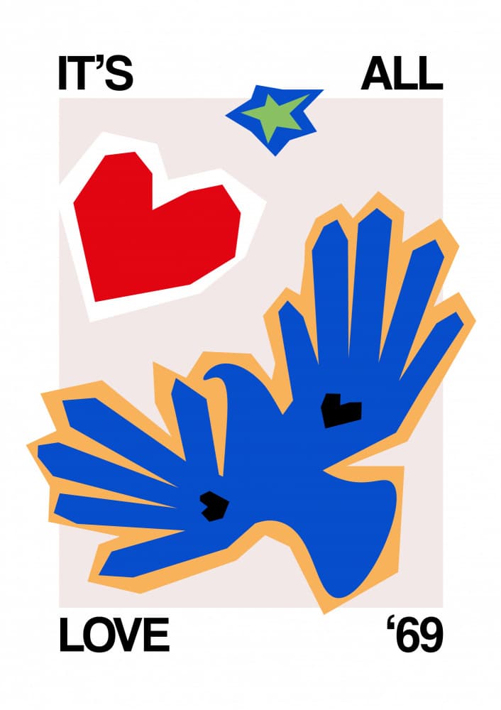 Love Peace Hands 69 by Frances Collett — canvas wall art