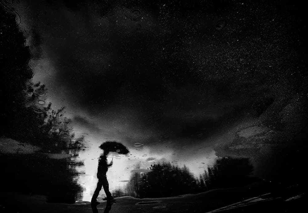 Rainy Night Reflection by Antonio Grambone — canvas wall art