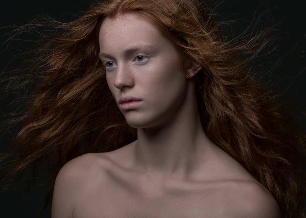 Windblown Red Hair by Carine Belzon — canvas wall art