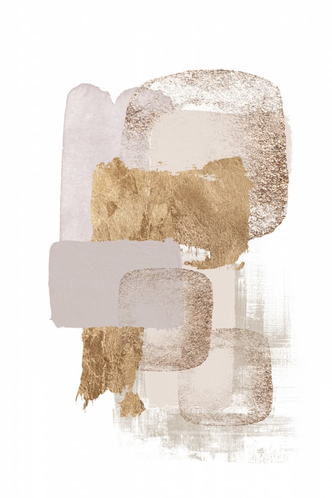 Golden Abstract Shapes by Sally Ann Moss — canvas wall art