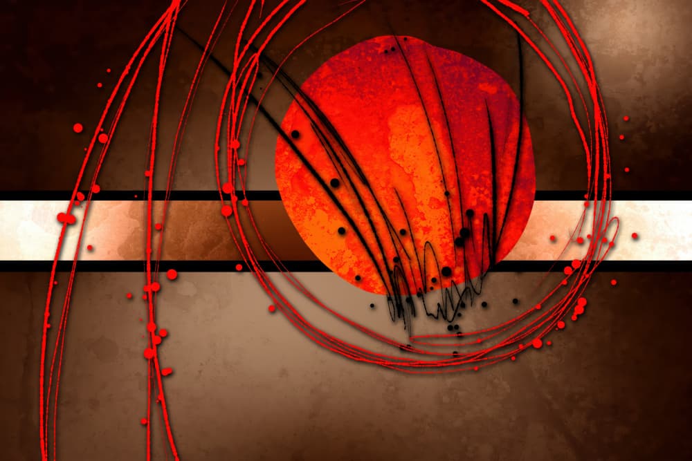 Red Planet Swirl by Rafal Kulik — canvas wall art
