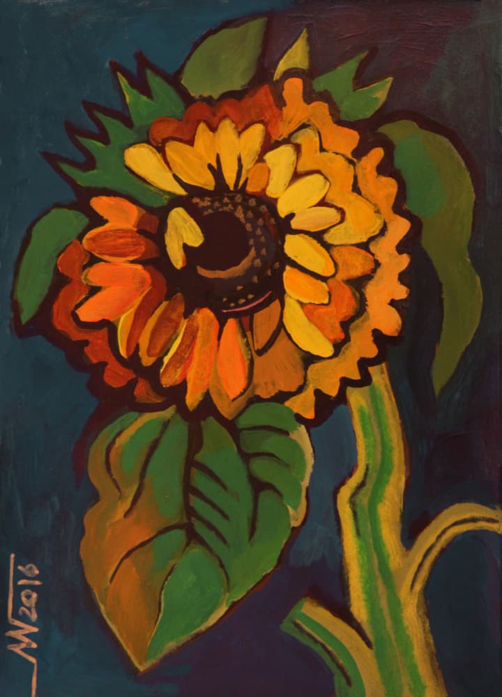 Bold Summer Sunflower by Marina Gorkaeva — canvas wall art
