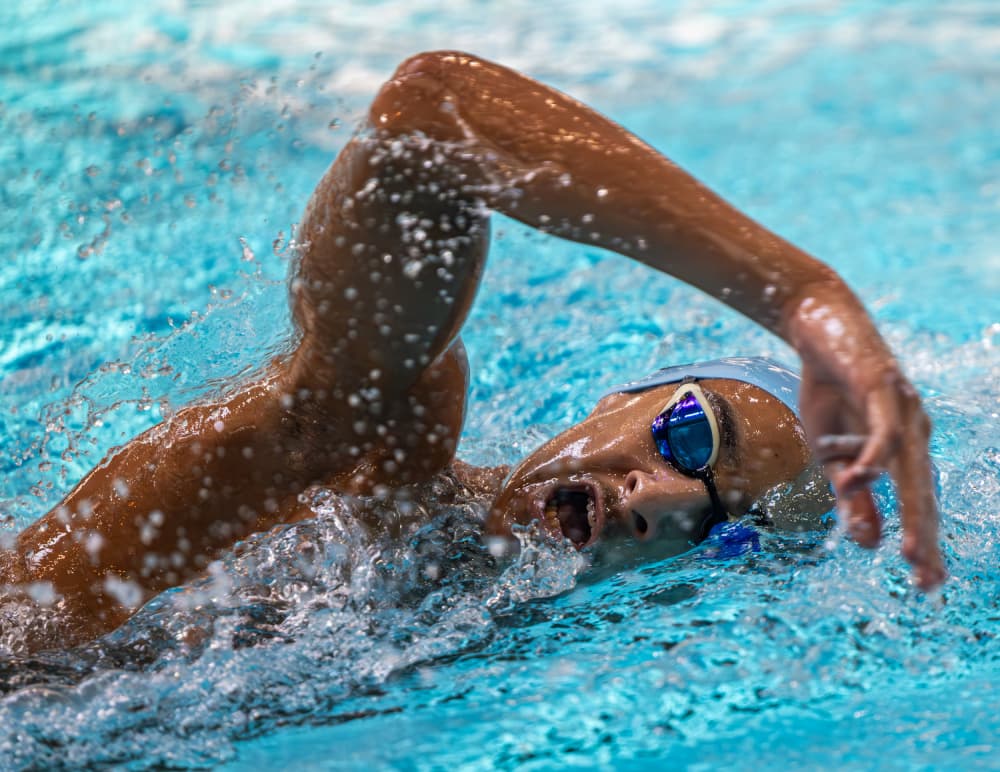 Dynamic Swimmer Action by hussain alqattan — canvas wall art