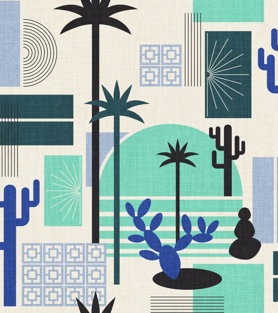 Midcentury Desert Oasis by Alexandra Weise — canvas wall art