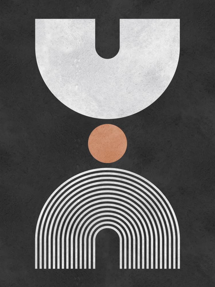 Terracotta Curve Balance by Vitor Costa — canvas wall art