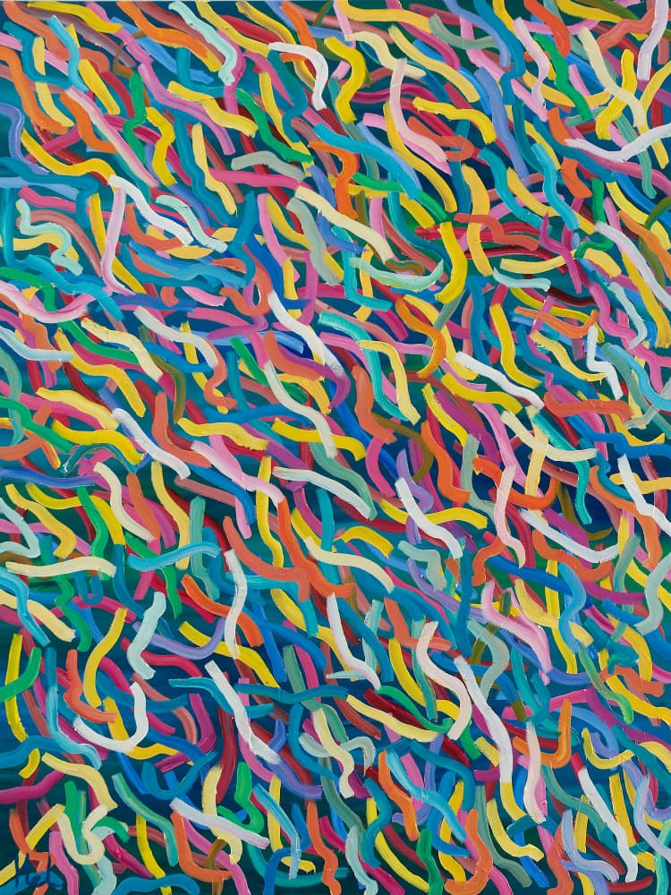 Colorful Wavy Lines by Helen Joynson — canvas wall art