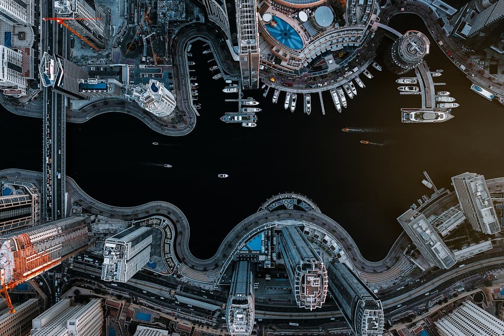 Aerial Urban Nightscape by Carmine Chiriacò — canvas wall art