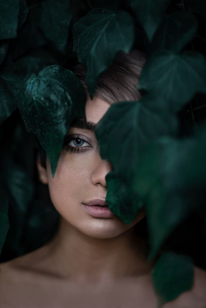 Woman's Deep Green Gaze by Ardalan Hamedani — canvas wall art