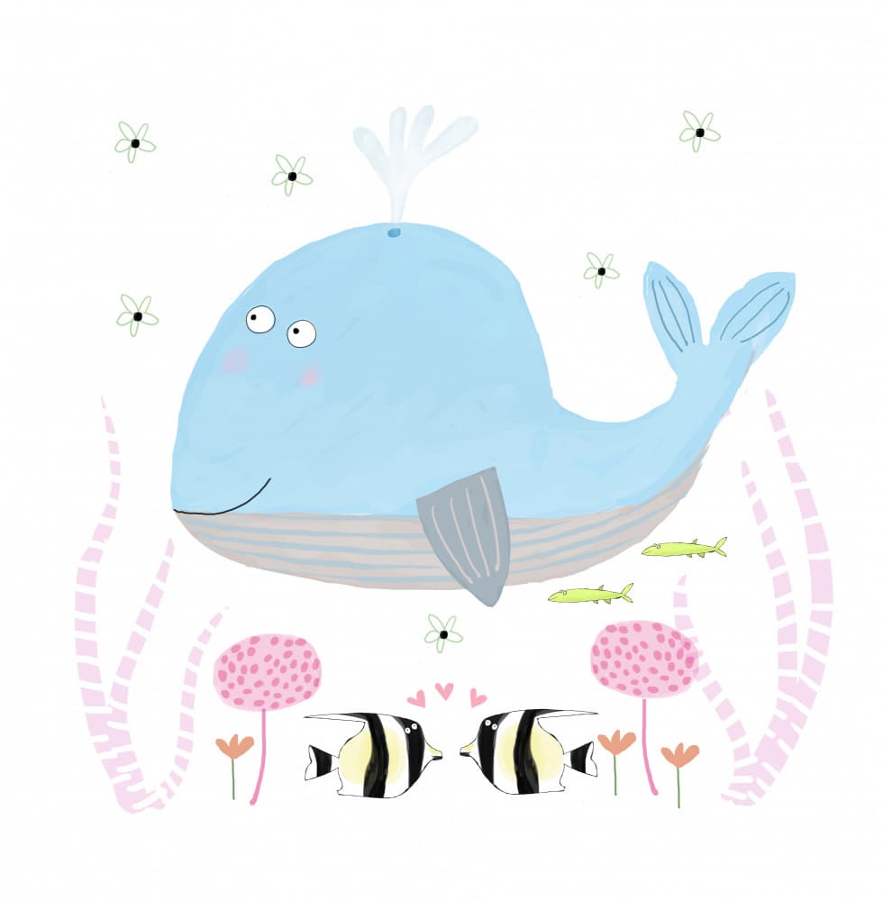 Blue Whale And Kissing Fish